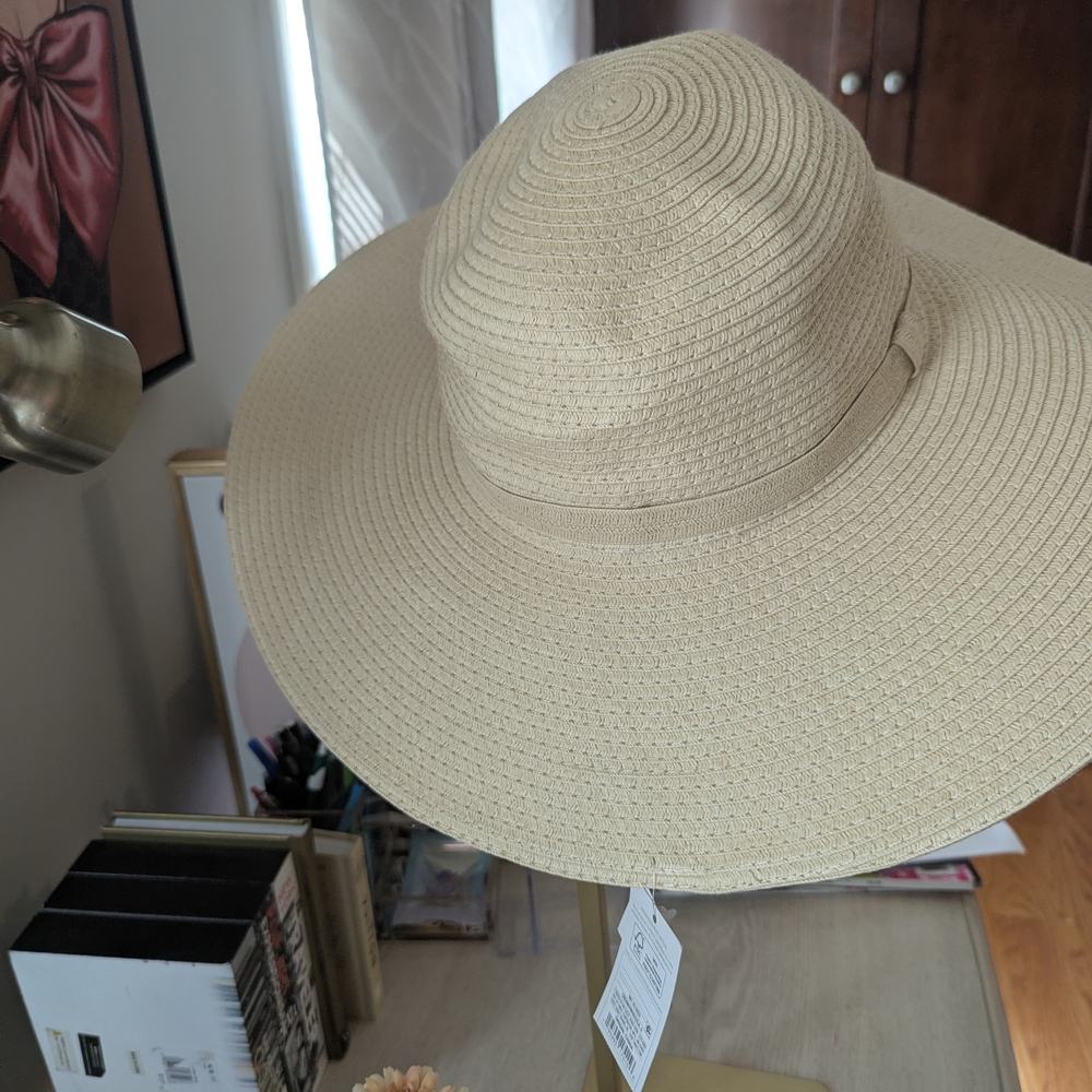 Shade + Shore 50 SPF Cream Wide-Brim Hat NWT